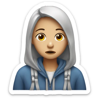 Girl feeling sick sticker