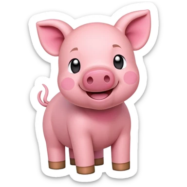 Piglet in Minecraft animation style sticker