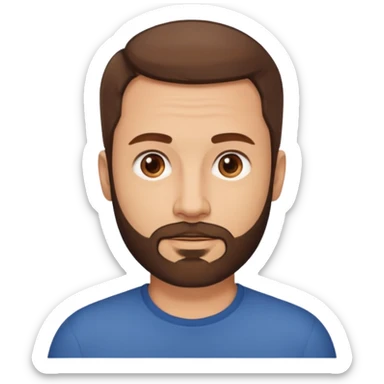 Homme 40 ans cheveux en brosse barbe sticker