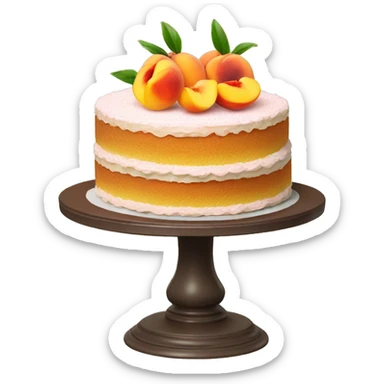 Three layer cake with peaches  sticker
