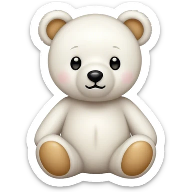 White teddy bear  sticker
