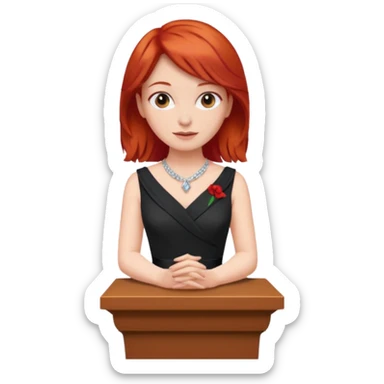 woman with red hair on a podium sticker