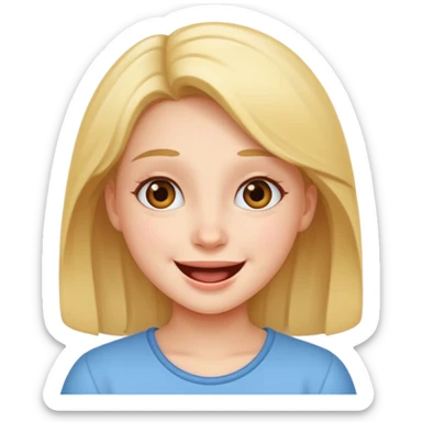 Cute girl overjoyed with happiness sticker