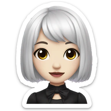 Cute Blushing Kawaii Gothic Emo Lady sticker