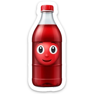 sobolo emoji (ghanain drink)  in a plastic bottle and make the juice dark red sticker