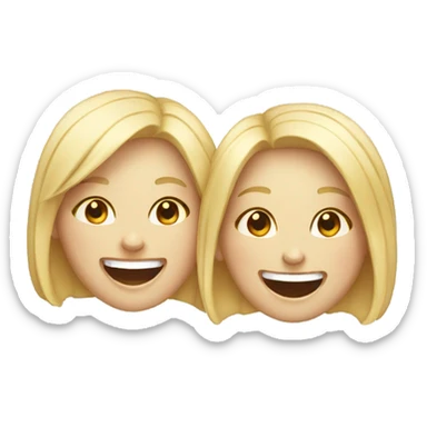 two white girls laughing sticker