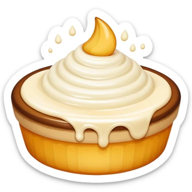 A white cream, soft and thick, glossy and rich, realistic, high detail, simple composition, isolated on white background, centered composition
 sticker