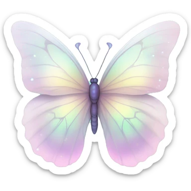Pastel white iridescent nebula butterfly sticker