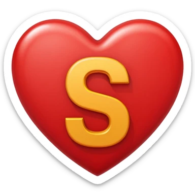 The Letter S in a Heart sticker