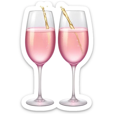 Girly aesthetic Two Champagne glass clink with pretty sparkle sticker