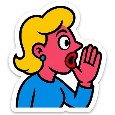exaggerated whisper, bright colors sticker