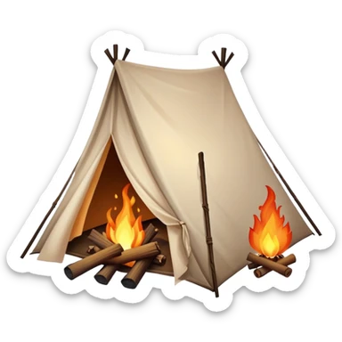 campfire next to a tent sticker