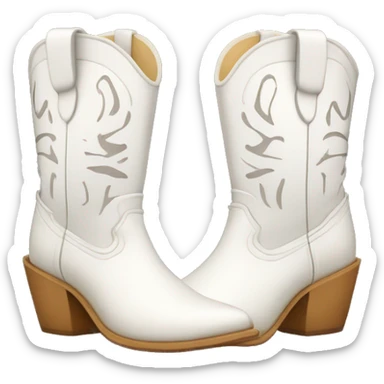 White cowgirl boots sticker