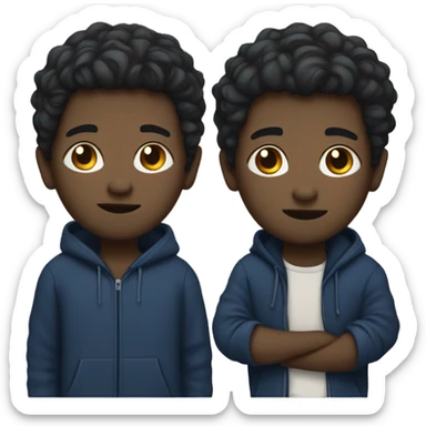 homeless white boy with black hair in dark blue sweater sticker