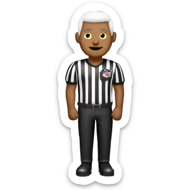 NFL referee wearing red and white shirt sticker