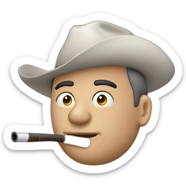 hombre blanco pelón gordo fumando pipa sticker