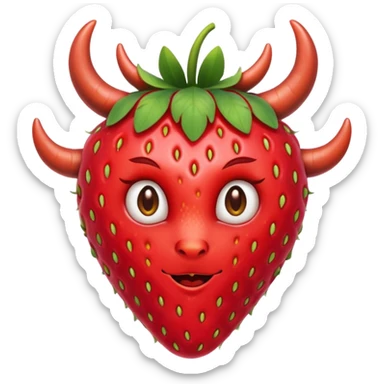  a strawberry with horns  sticker