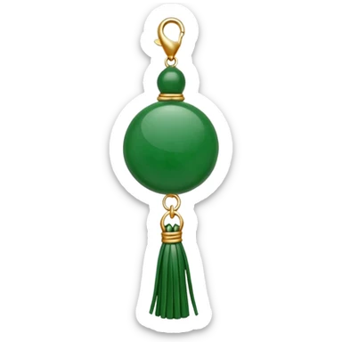 green jade ade tassel pendant sticker