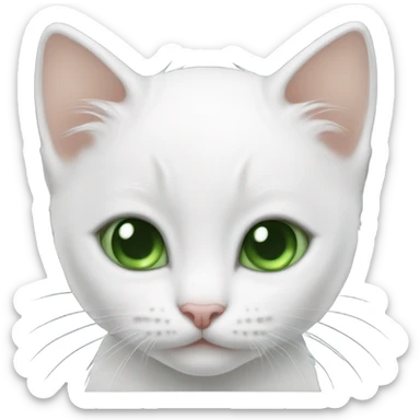 white kitten with green eyes sticker