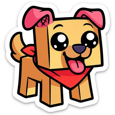 Extract every character from the picture. character including the clothes and accessories they are wearing, and place on a transparent background. Keep the original style and appearance exactly the same. and separately give me the each character picture. There is 3 character in this image. there is two dog

 sticker