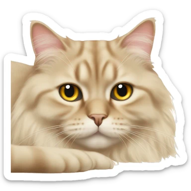 British longhair beige cat lying  sticker