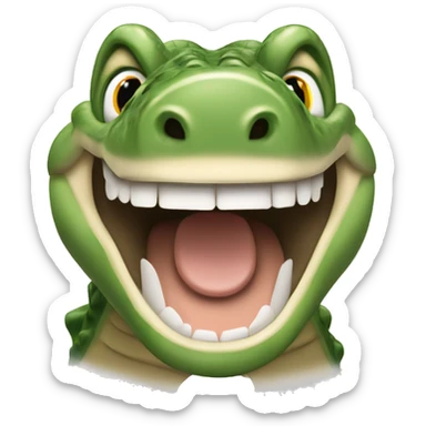 happy exited Steve Irwin boxing on a crocodile sticker