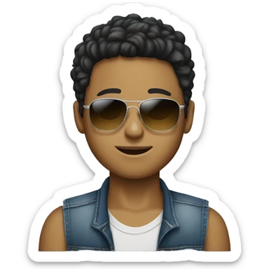 Boy who wear baggy jeans, debardeur and sunglasses sticker