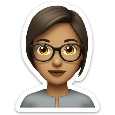 Brunette girl with Glases  sticker