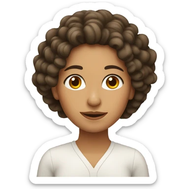 Spanish woman with long curly hair  sticker