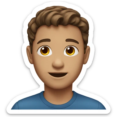 a boy with hearing aids brown hair and brown eyes sticker