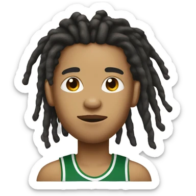 Light skin with dreads and a basketball  sticker