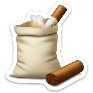 a bag of flour smokes a cigar sticker