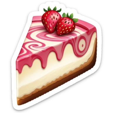 Strawberry fudge swirl cheesecake slice sticker