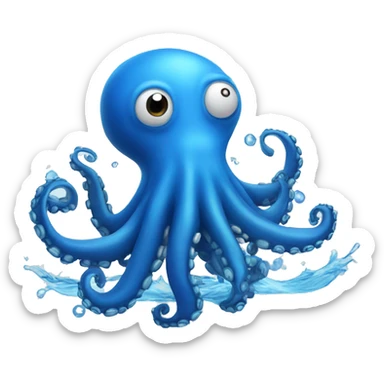 Blue Octopus playing water polo sticker
