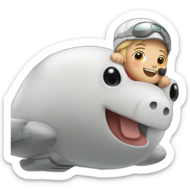 Porco em avião sticker