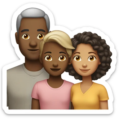 interracial family with biracial children  sticker