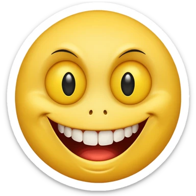 Insane smiley face  who wants to spend money and looks evil sticker