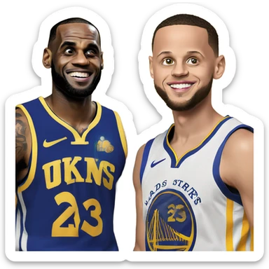 Lebron James and Stephen curry combined sticker