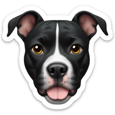 black pitbull with cropped ears sticker