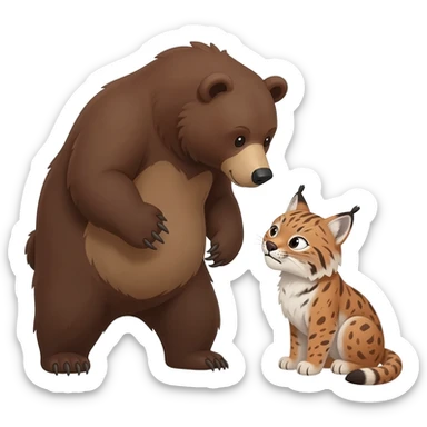 Bear annoyes lynx sticker
