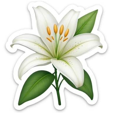 A white lily emoji sticker