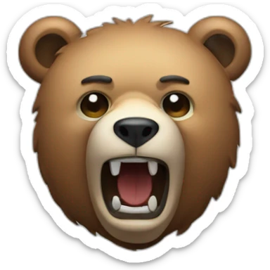 Bear face with weapons sticker