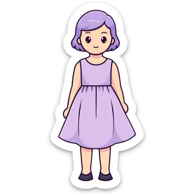 very pale almost white lavender rosy dress sticker