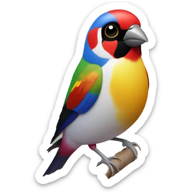 gouldian finch with red face sticker