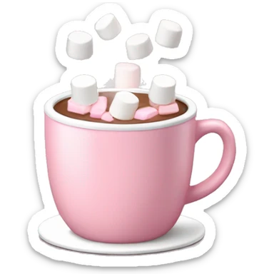 Lights Pink mug of hot chocolate with marshmallows  sticker