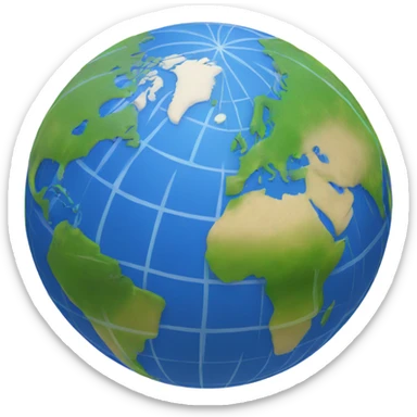 globe with blue meridians sticker