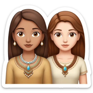 Indian and white girl with brown hair sticker