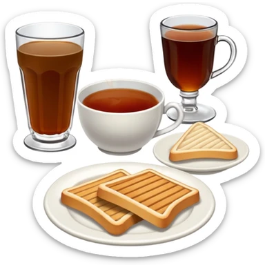 Tost ile çay emojisi çayı bir çay kesesi gibi hazırla hiç benzememiş burada bir de ben senden tost istedim kaşarlı sucuklu bir tost sticker