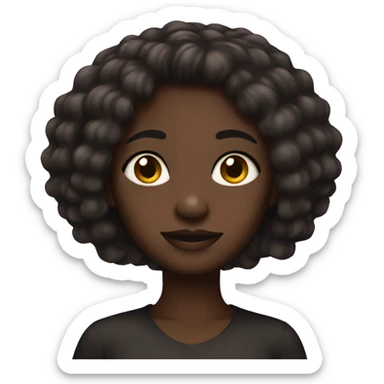 Emoji of dark-skinned girl sticker