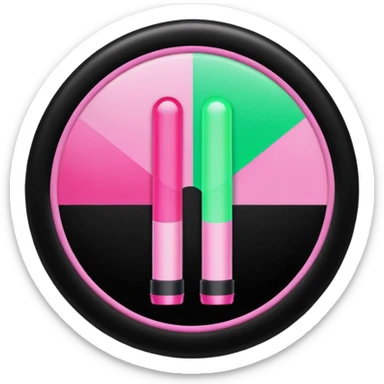 BLACKPINKGREEN k-pop retro sticker, black and pink and white and green light stick, iconic sticker